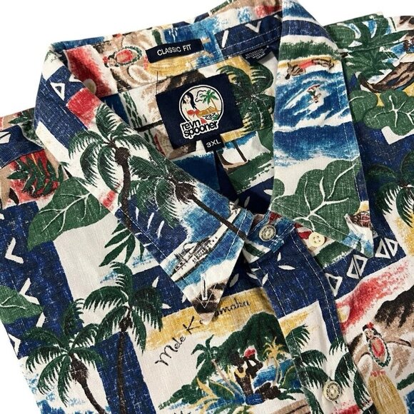 Reyn Spooner Mele Kalikimaka Christmas Hawaiian Shirt Size 3XL Cotton Blend - Picture 1 of 9